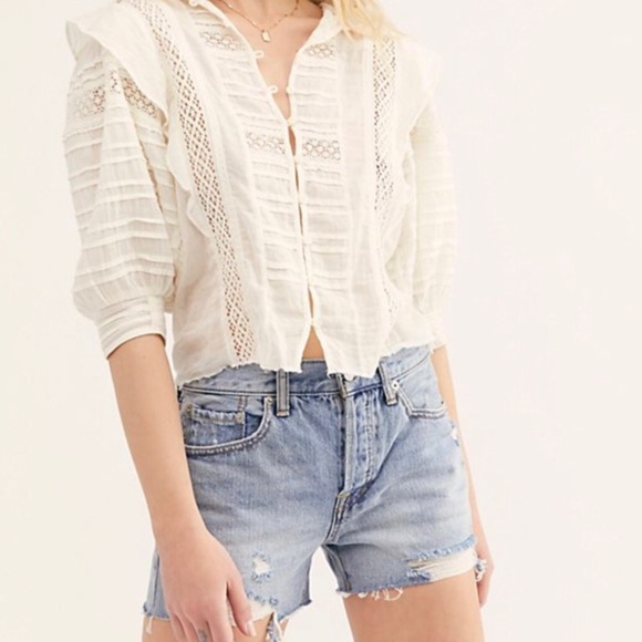 Free People Pants - FP 100% Cotton Button Fly Distressed Cutoffs